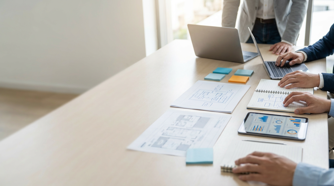 業務改善のためにミニアプリの設計を行うイメージ